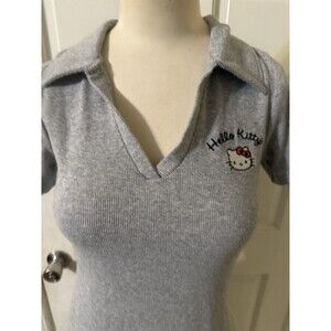 Hello Kitty by Sanrio Ribbed Polo Dress w/ Logo, Women Sz Medium (8-10)